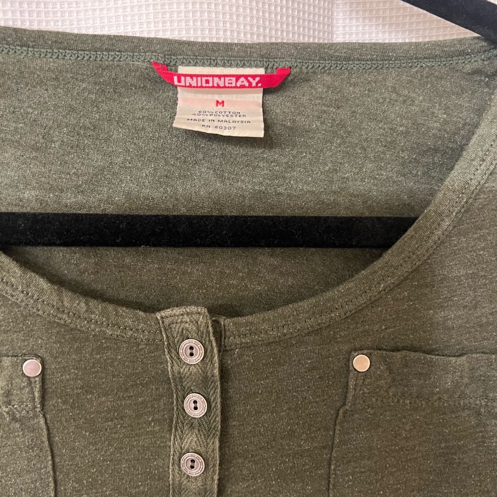 Henley short sleeve 90s Joey potter Dawson creek fashion Mosscore size medium - Picture 2 of 5